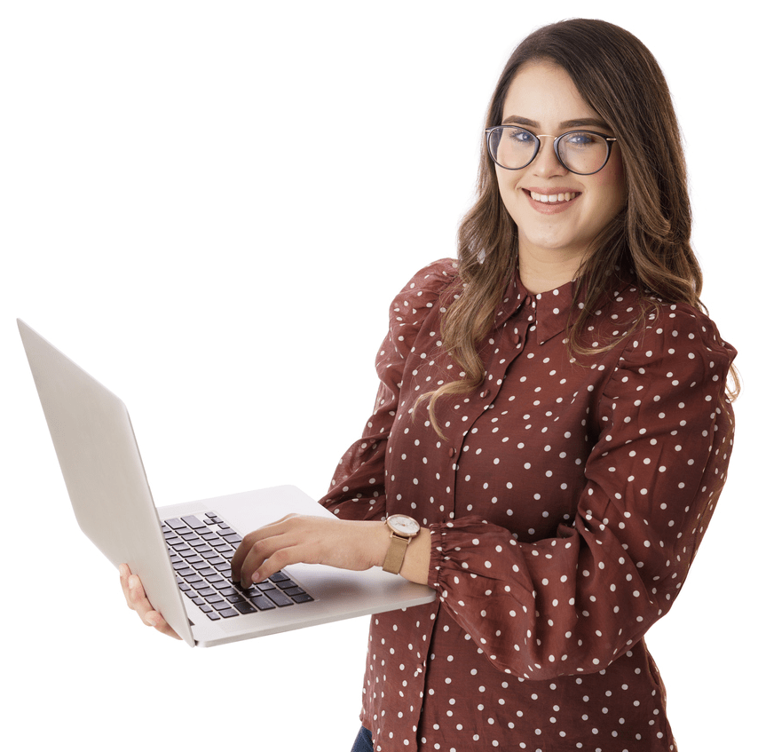 Illustration of a teacher with a laptop